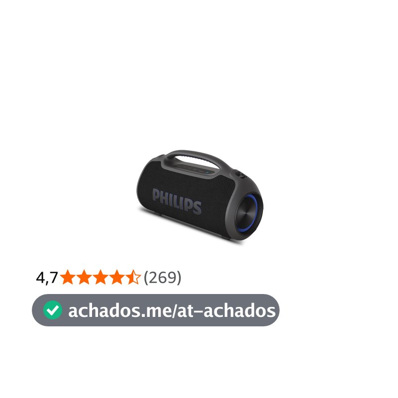 PHILIPS, Boombeat, Caixa de Som Bluetooth Boombox, TAX400B/00, USB, Auxiliar, TWS, USB Powerbank, Entrada para Microfone, Resistente a Água e Poeira, com Alça para Transporte