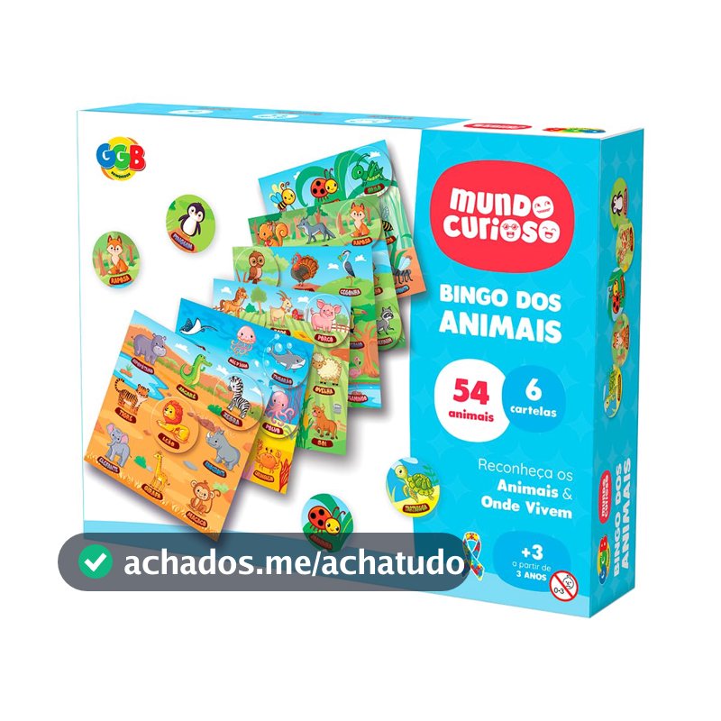 GGB Brinquedo Educativo Infantil Bingo dos Animais