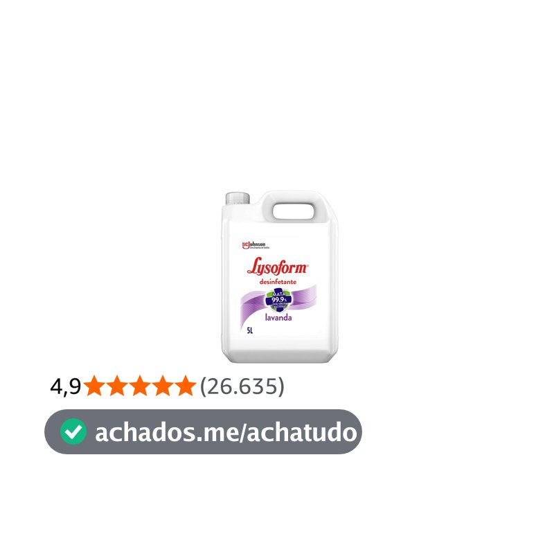 Lysoform Lavanda, Desinfetante Líquido, Limpeza Casa, 5L