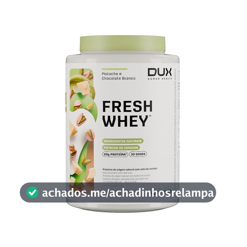 Whey Protein em Pó DUX Nutrition, Pistache e Chocolate Branco, 900g