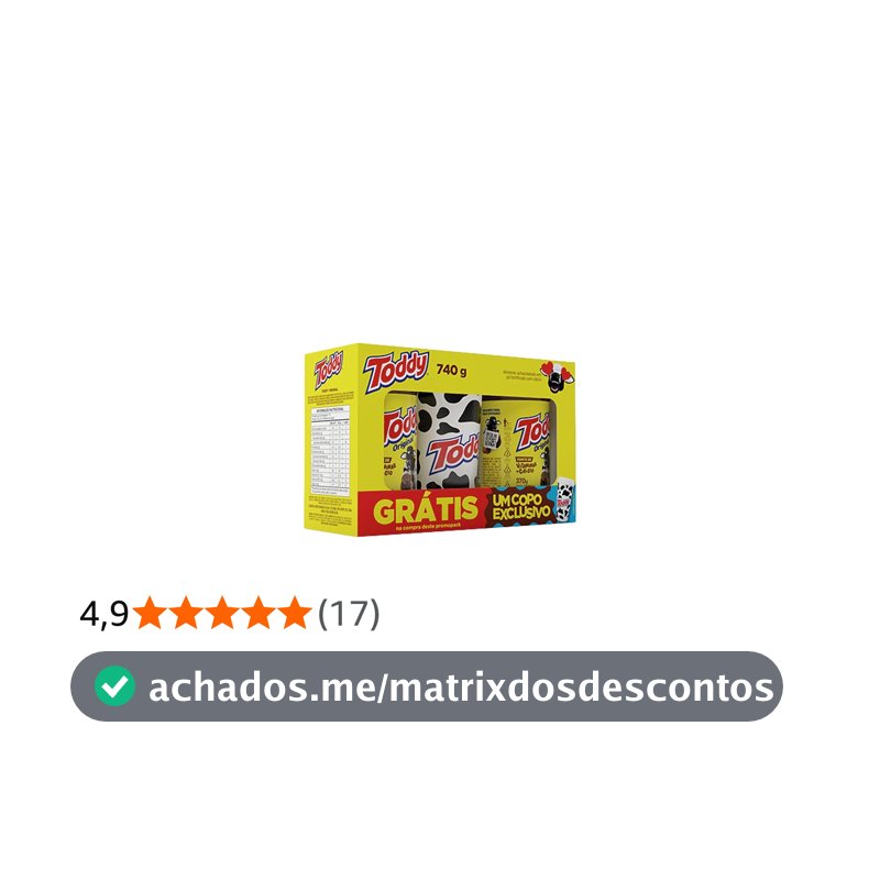 Kit 2 Achocolatados Pó Original Toddy 740g Copo Exclusivo
