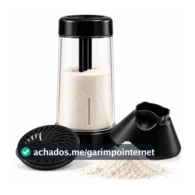 Tapioqueira Polvilhador Preto para Tapioca Peneira de Goma 3 em 1