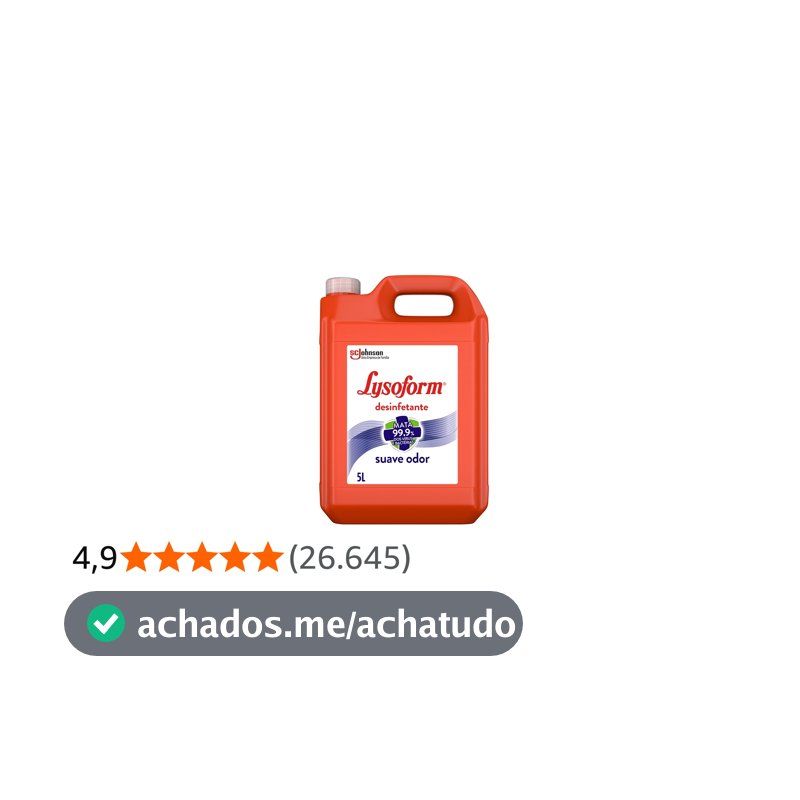 Lysoform Suave Odor, Desinfetante Líquido, Limpeza Casa, 5L