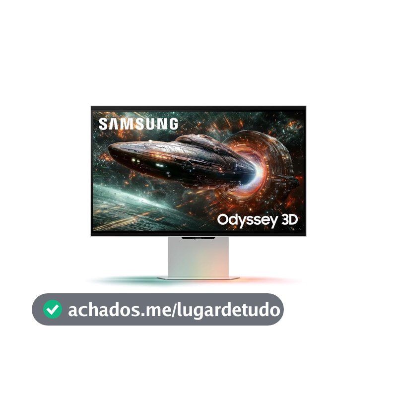 Monitor Odyssey 3D, sem óculos, 27", 4k, 165Hz, 1ms, HDMI, DP, USB, prata