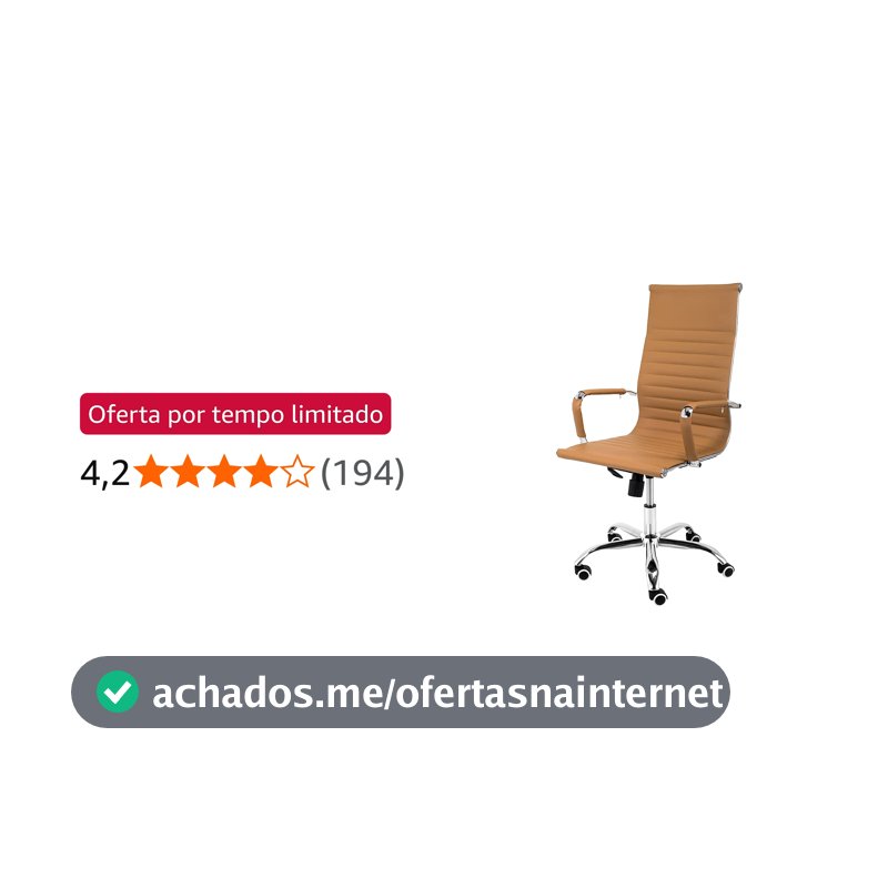Cadeira de Escritório Presidente com Função Relax e Base Giratória Moob (Caramelo)