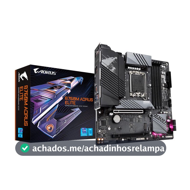 Placa mãe LGA 1700 - Gigabyte B760M Aorus Elite DDR5 (Micro ATX)