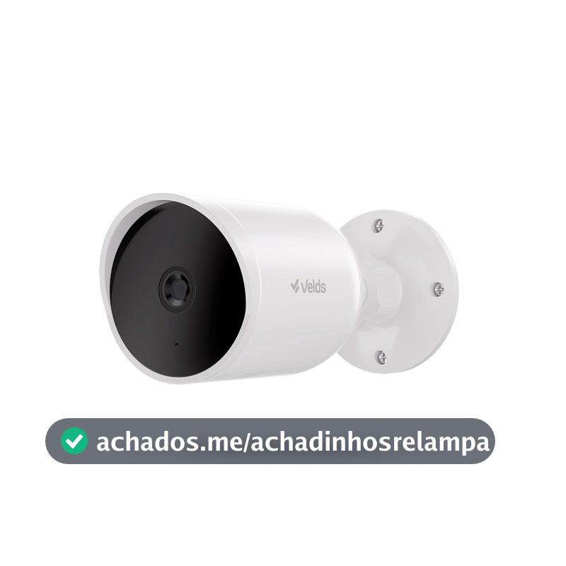 Câmera Inteligente Externa Velds, Wi-Fi, 2K, Resistente à Água IP66, Visão Noturna Infravermelha, Detecção de Movimento, Áudio Bidirecional, Cartão SD até 256GB, Branco