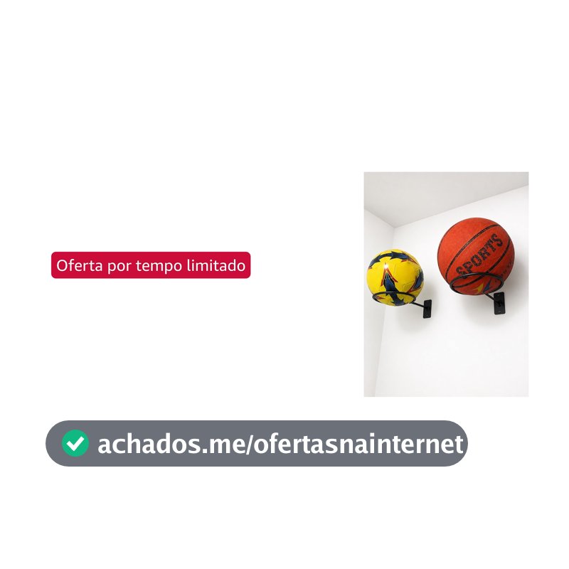 Oferta por tempo limitado para Membros Prime: Kit 02 Suportes para Bola Futebol Basquete Vôlei Aço Preto 16x16cm