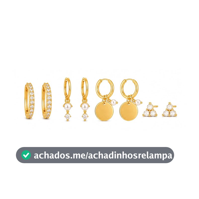 4 Pares de Brincos de Argolinha Delicados