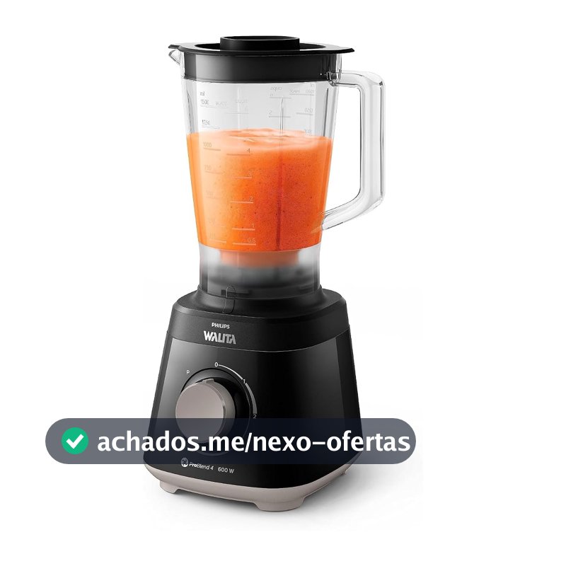 Philips Walita Liquidificador Daily Jarra San 600W, Preto, 220V