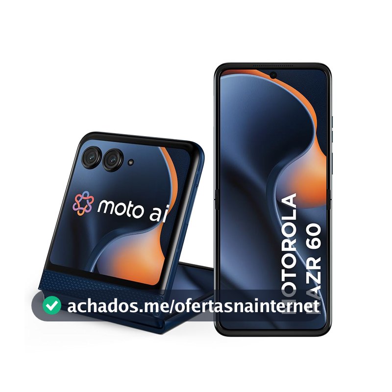 Smartphone Motorola Razr 60-256GB 12GB RAM+12GB Ram Boost Tela dobrável 6,9" pOLED e externa 3,6” Moto AI camera IP48 - Azul Marinho