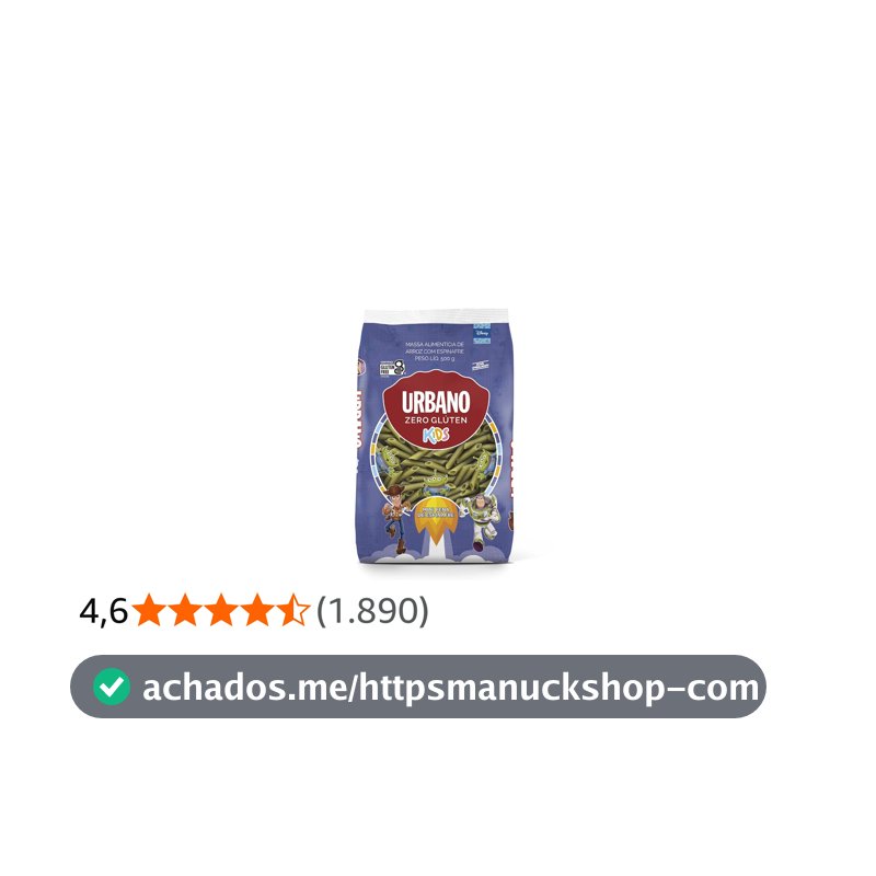 Urbano Macarrão Arroz e Espinafre Mini Pena Kids 500g