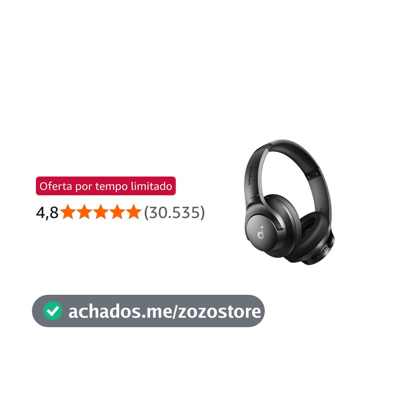 soundcore Q20i da Anker, Fone de Ouvido Bluetooth ANC Híbrido Ativo, 60H
