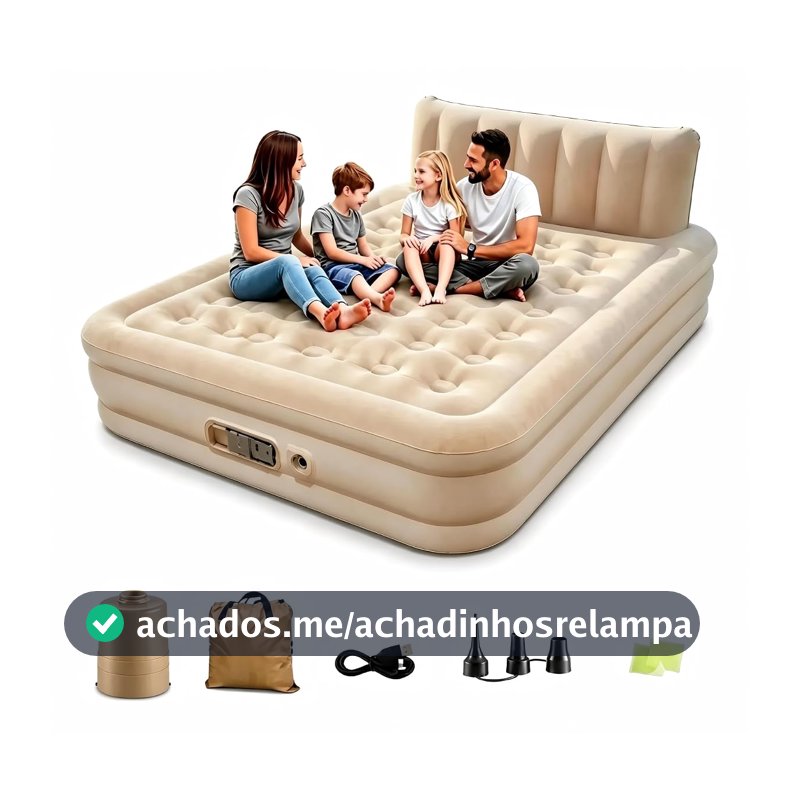 BEMMY Colchão Inflável Solteiro/Double com Bomba Rápida Inflação/Deflação, Terno Comfort, Camping, Viagem, Portátil Impermeável 200  152  40cm
