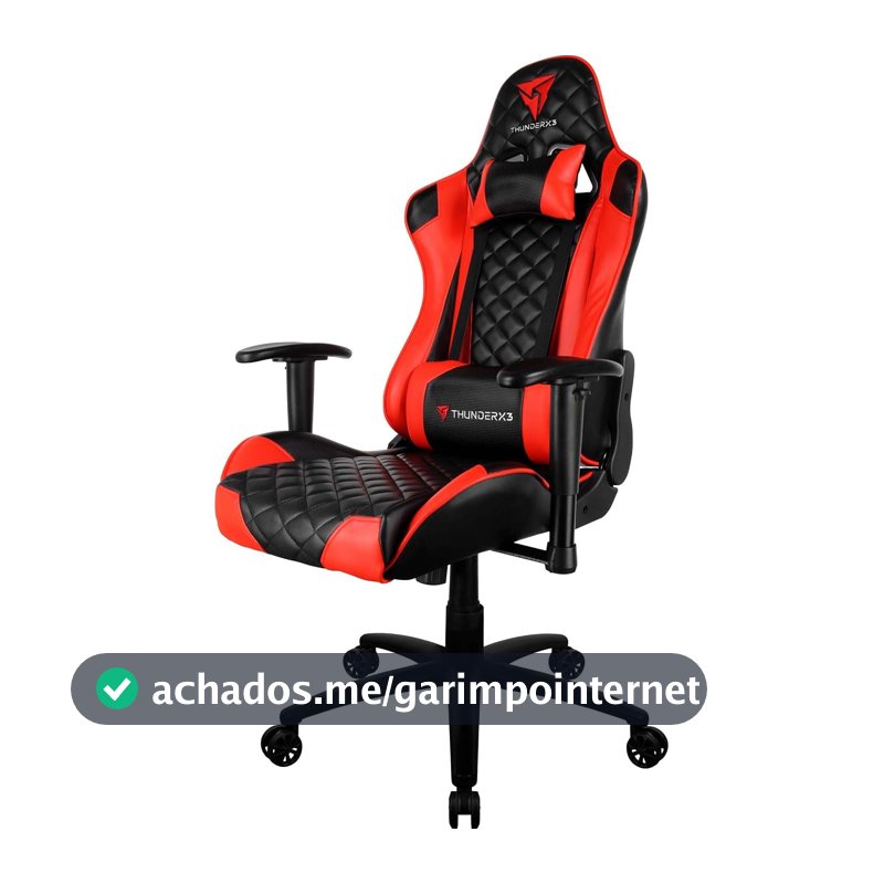 Cadeira Gamer Profissional TGC12 Preta/Vermelha THUNDERX3