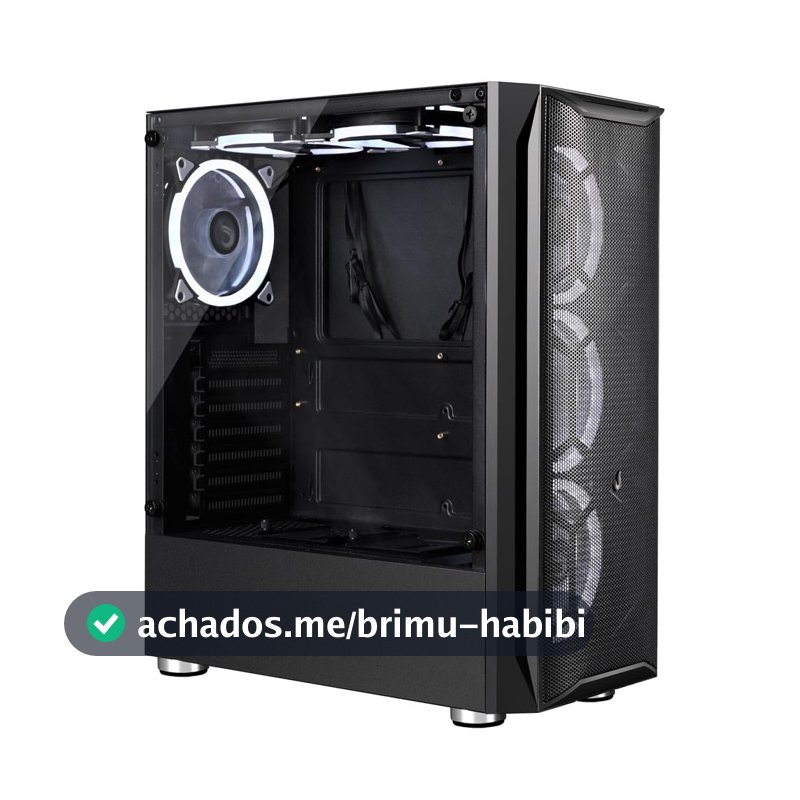 Gabinete Gamer Rise Mode Z3 Glass, Lateral em Vidro Fumê, Sem FANs, ATX, M-ATX, Preto - RM-Z03-03-FB