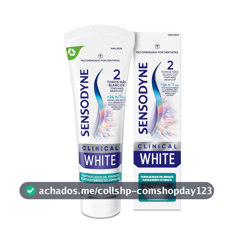 Sensodyne NOVO Creme Dental para Sensibilidade Clinical White, Reparação dos Dentes Sensíveis, 100g