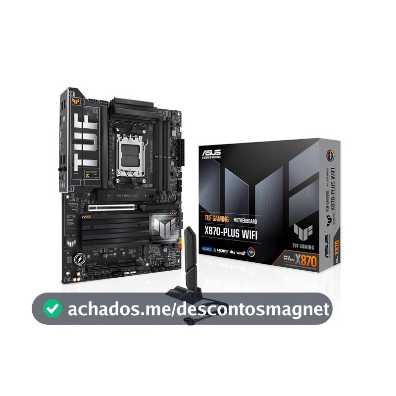 ASUS TUF GAMING X870-PLUS WIFI - Placa-mãe com 256 GB, 4 dispositivos compatíveis, Preto (WiFi)