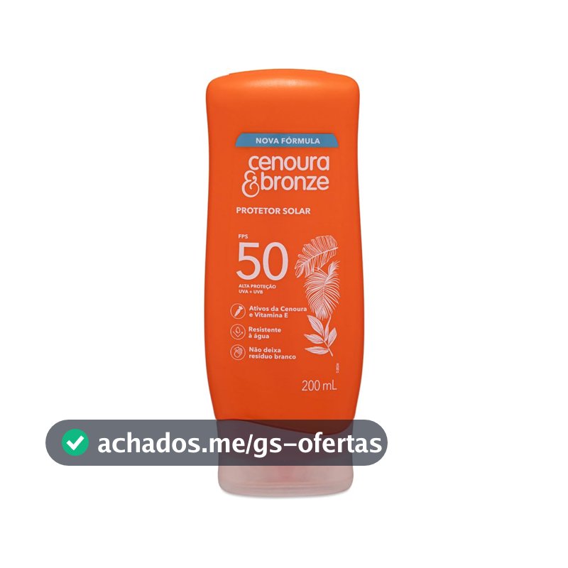 Protetor Solar FPS 50 Cenoura & Bronze 200ml