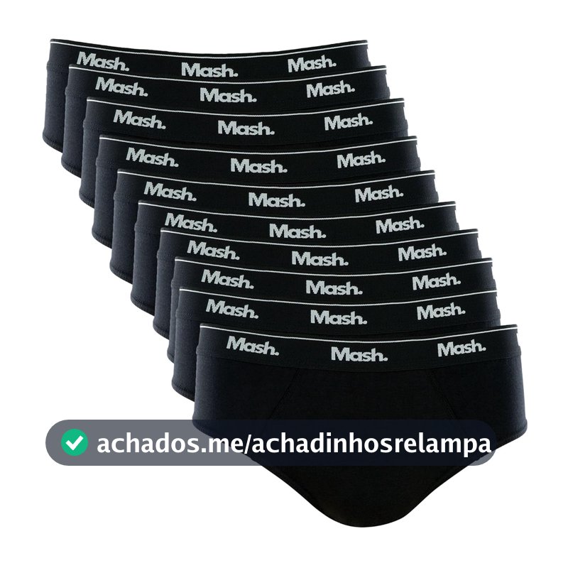 Kit 10 Cuecas Slip Algodão Cotton Hipoalergênica Masculino Mash
