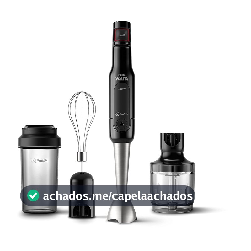 Philips Walita Mixer Pro Mix 4 em 1 SpeedTouch 400W, Preto e Inox