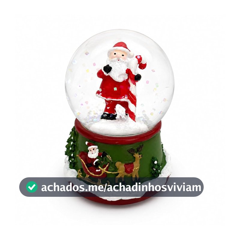 Oferta por tempo limitado: Globo de Neve Natalino Papai Noel Resina e Vidro 6cm