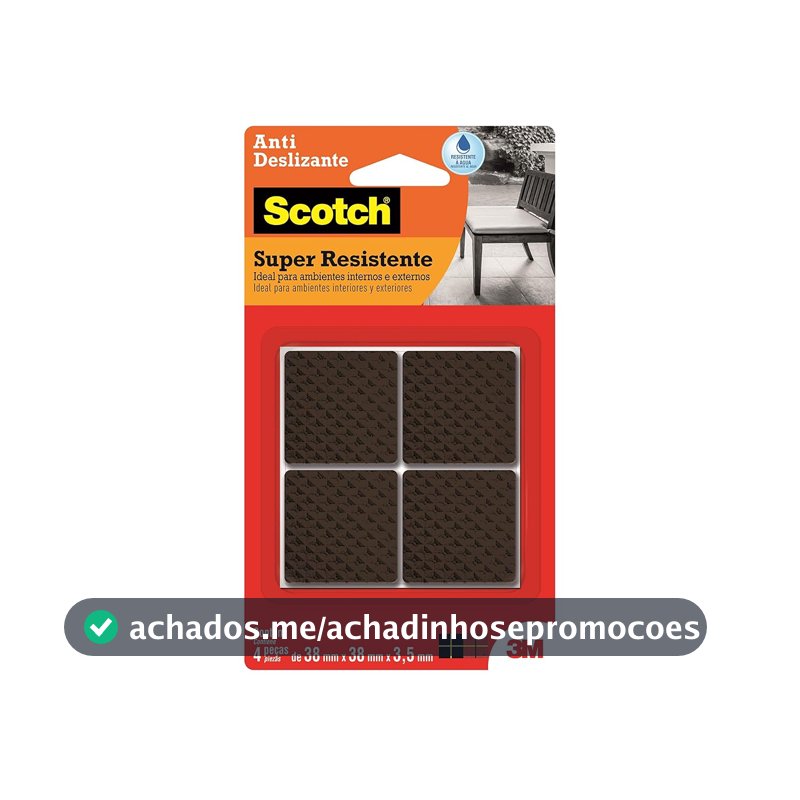 SCOTCH 3M Protetor Antideslizante Super-resistente Extragrande Preto 4 Un.