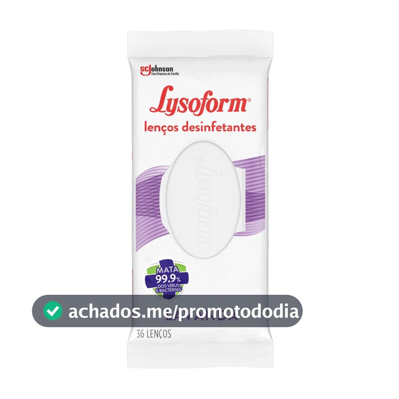 Lysoform Lavanda, Lenço Umedecido Desinfetante, 36 unidades