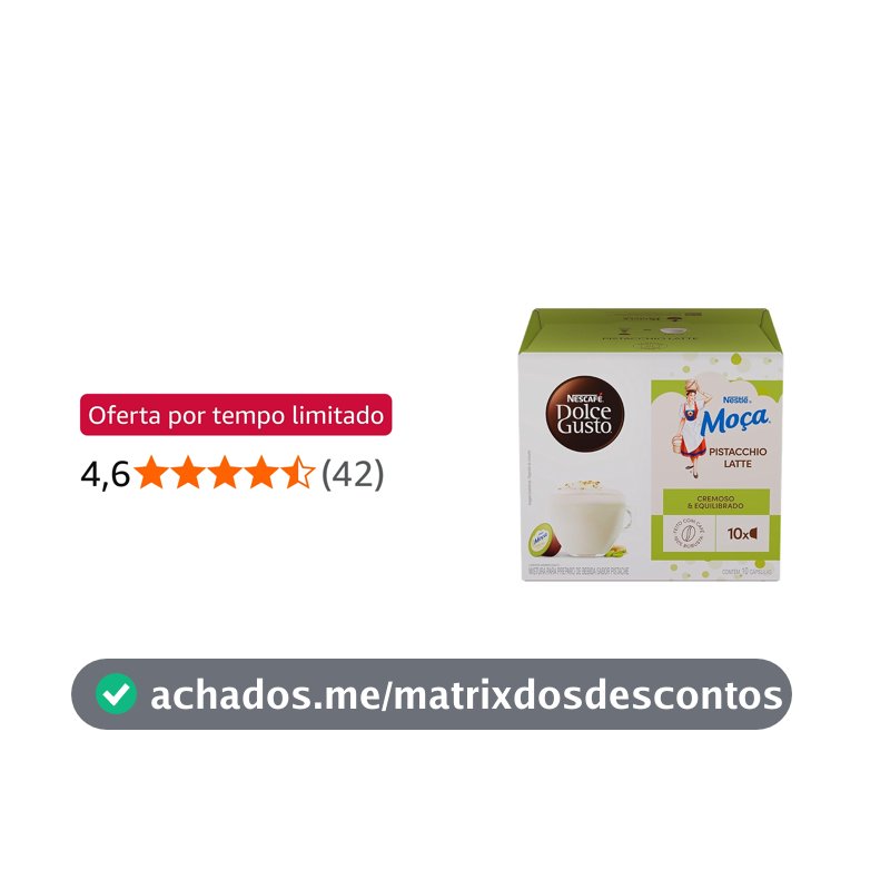 Nescafé Dolce Gusto Moça Pistacchio Latte 10 Capsulas