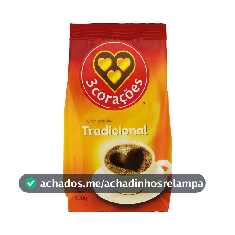 3 Corações Café Torrado E Moído Tradicional Pacote 500G