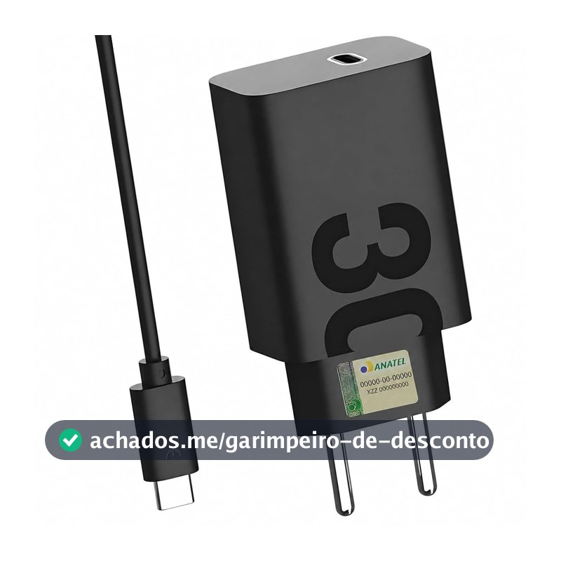 Carregador Turbo 30W USB-C – Potência Ultra Rápida com Cabo Tipo-C para Tipo-C Incluso – Compatível com iPhone 15, iPads, Samsung e Dispositivos USB-C - LAGUS IMP.