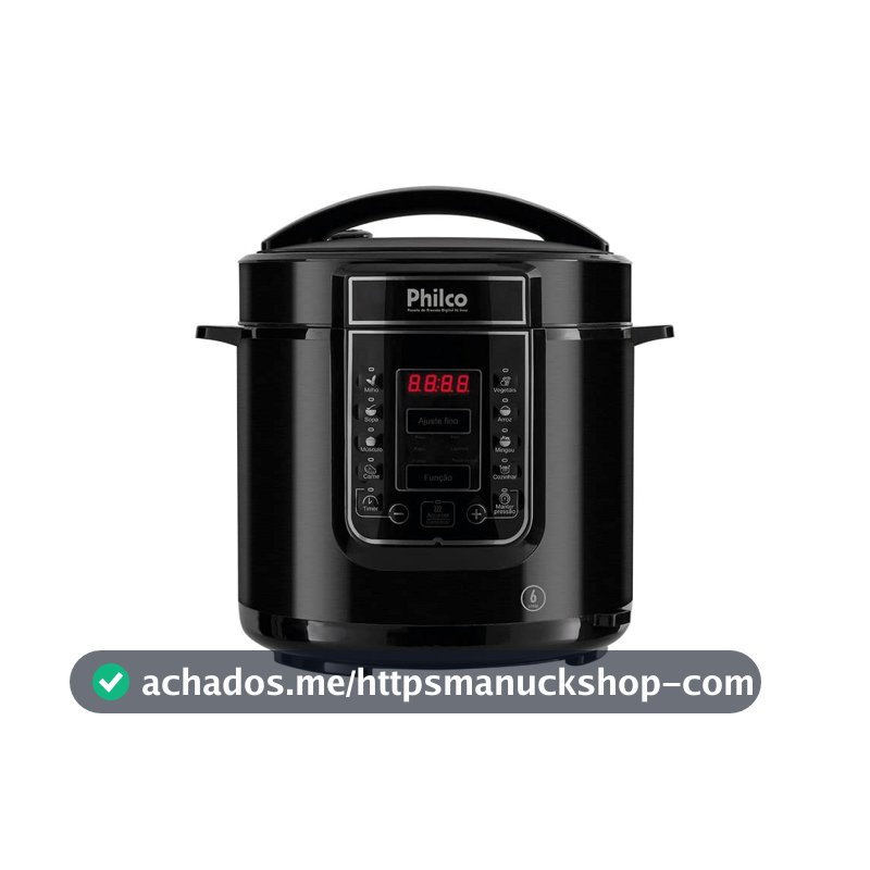 Philco Panela de Pressão, Digital Inox Ppp01p, 6L, Preto, 110v