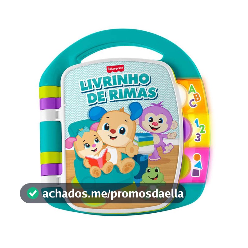 Livro Contos e Rimas Brinquedo Bebê Fisher-Price Mattel. Histórias interativas com luzes e músicas que ensinam e divertem. Ideal a partir dos 6 meses.