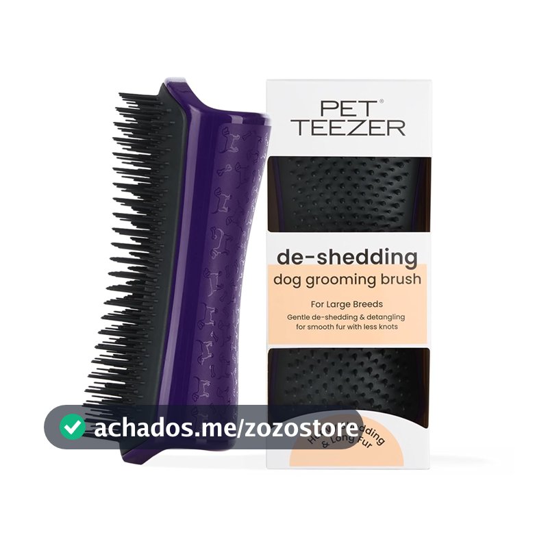 Pet Teezer - Escova Pet Rasqueadeira Dogs para cachorro. Cor: Roxo/Cinza