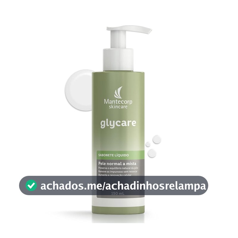 Sabonete Líquido Facial Glycare - 150ml - Limpeza Suave e Ação Hidratante - Ajuda a Reduzir o Brilho - Mantecorp