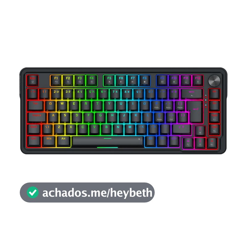 Teclado Mecânico Gamer Magnético Redragon Ucal 8K Polling Rate RGB Preto K673RGB-M
