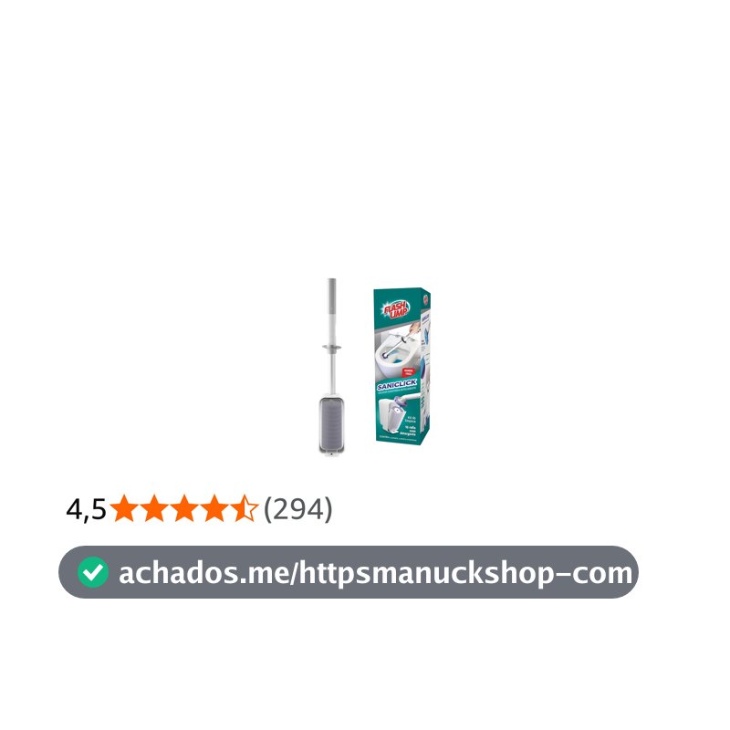 Flash Limp - Escova Sanitária Com Refil Descartável Saniclick - BAN2659 - PP Branca e Cinza