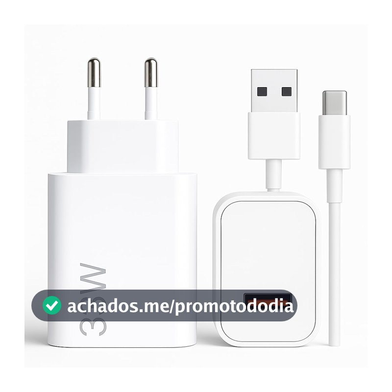 Carregador Turbo Tipo C 33W Com Carregamento Rápido Com Cabo Tipo C Compatível Com Todos Os Dispositivos USB-C, Compativel Com IPhone 15/16, Compativel Com ANdroid, Tablet, SmartWatch