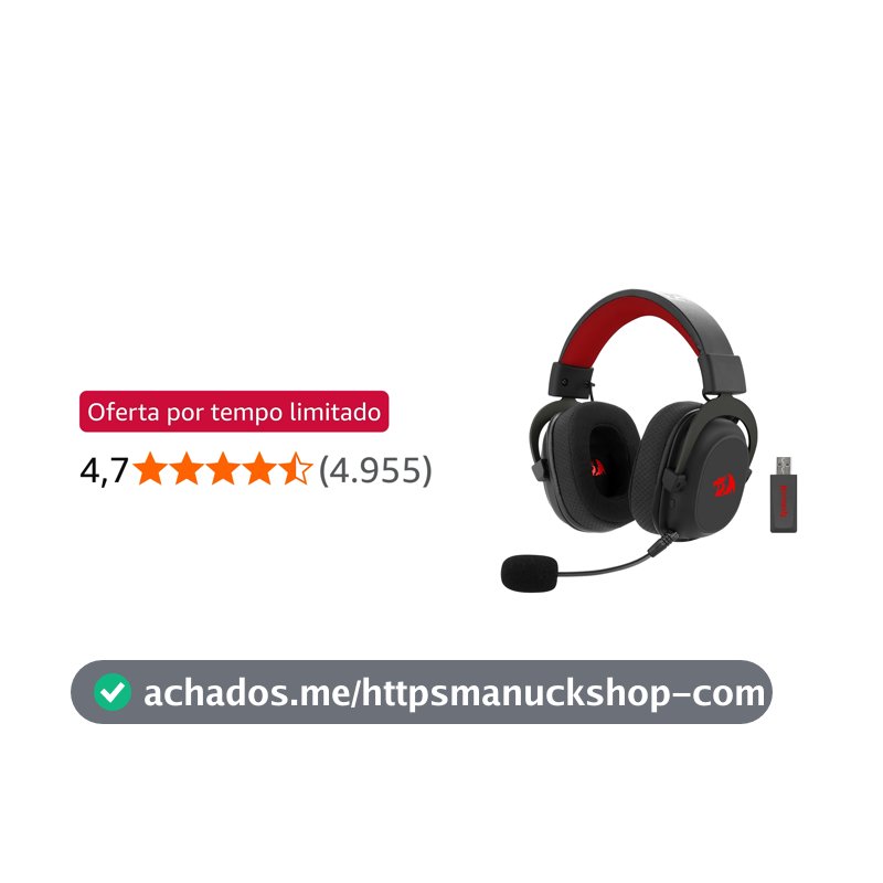 Headset Gamer Redragon Zeus Pro Preto Sem Fio 7.1 H510-PRO