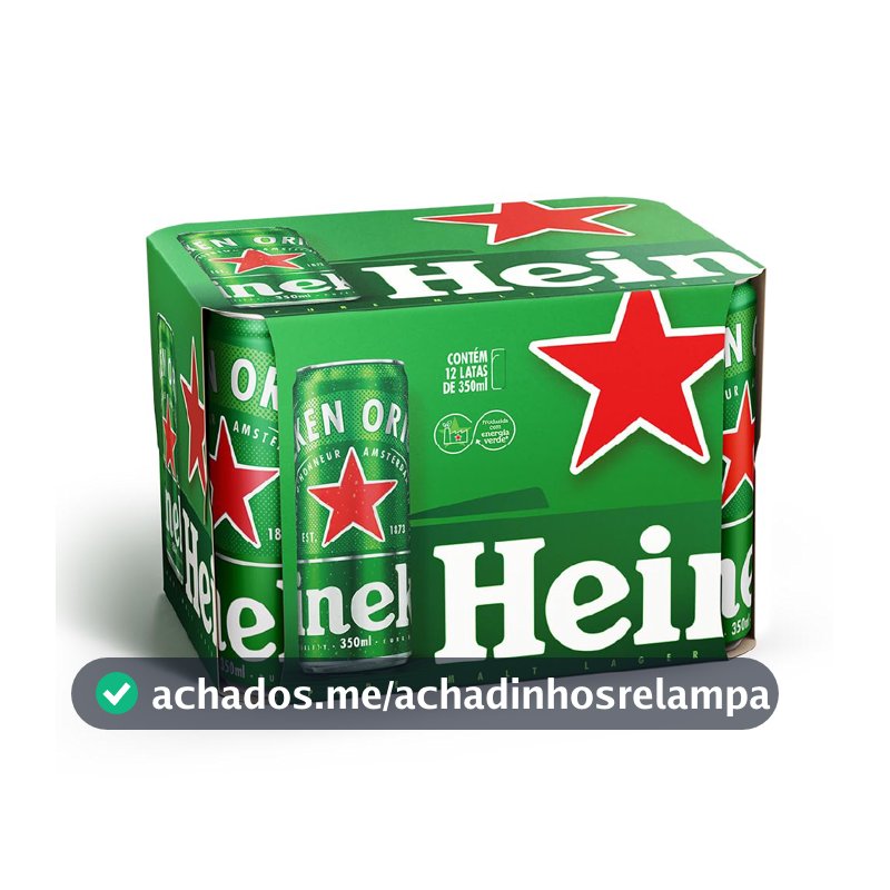 Heineken Cerveja Sleek Lata 350ml Pack 12 Unidades