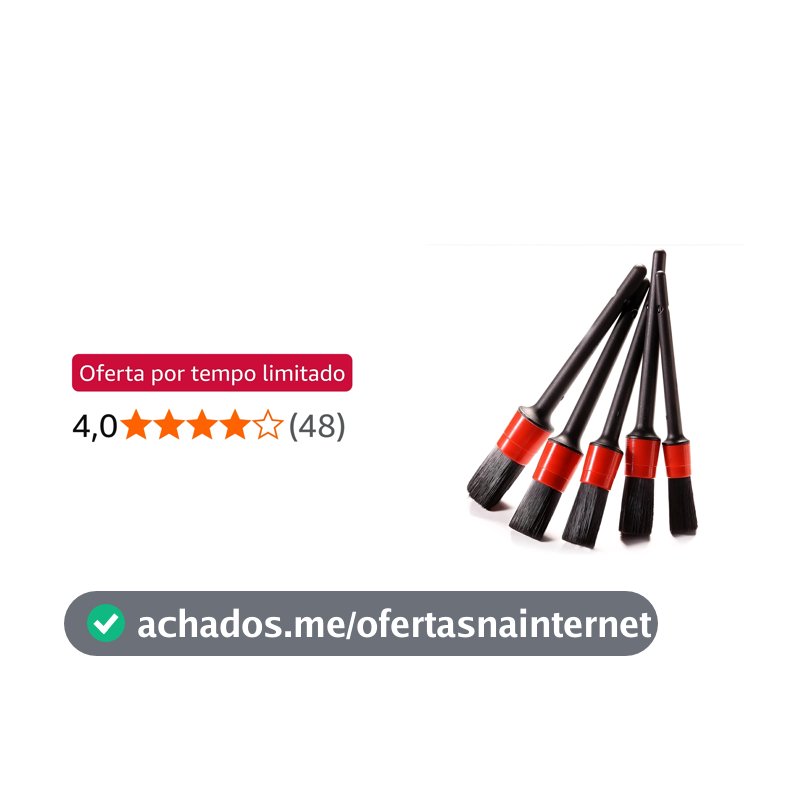 Kit de 5 Escovas para Detalhamento Automotivo 5 Pincéis para Lavagem Detalhada Automotiva Limpeza de Rodas Interiores Grades e Peças do Motor (1 KIT)