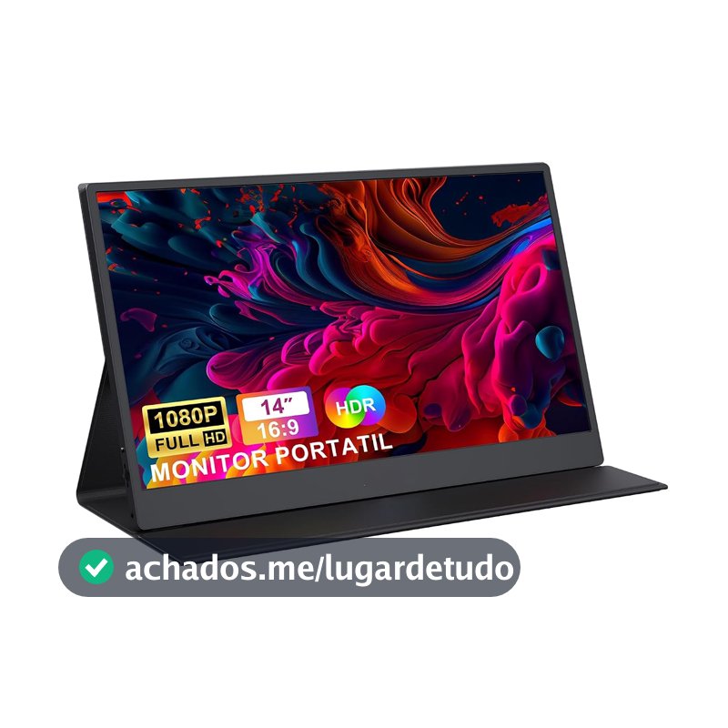 Bettdow Monitor Portatil 14'', FHD 1080P Monitor Portátil Conectado Com USB C Dupla/HDMI, IPS Extensor De Tela para Notebook com VESA e Funda Inteligente magnético, Plug and Play