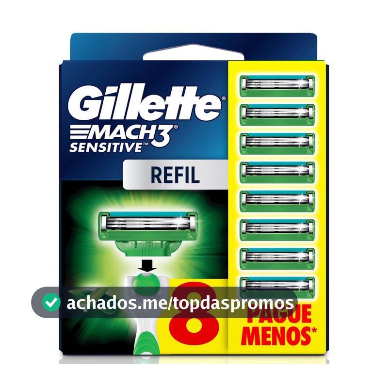 Gillette Mach3 Sensitive Carga Aparelho de Barbear com Aloe 8 Unidades