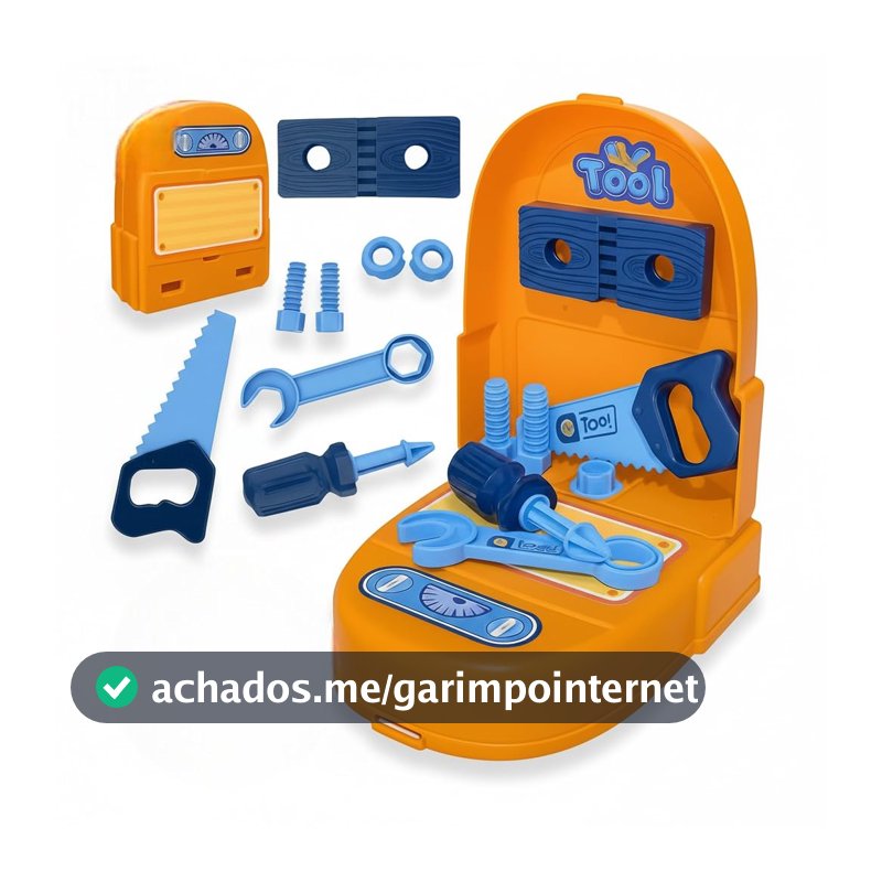 Kit De Ferramentas Infantil Maleta Portátil com Acessórios Brinquedo Educativo para Montar e Desmontar