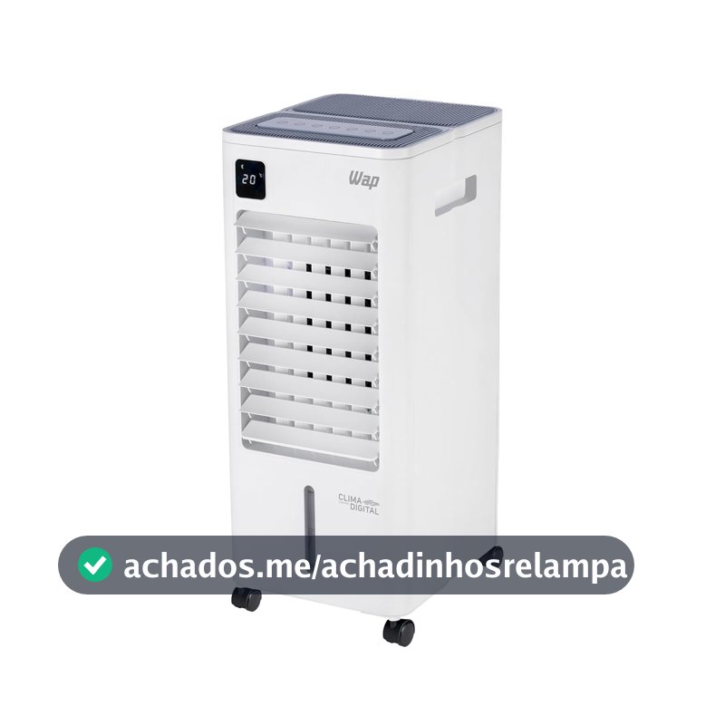 WAP Climatizador de Ar Torre CONTROL DIGITAL 3 em 1 - Climatiza, Umidifica e Ventila, Painel Touch, Controle Remoto e Blocos para Congelamento 127V