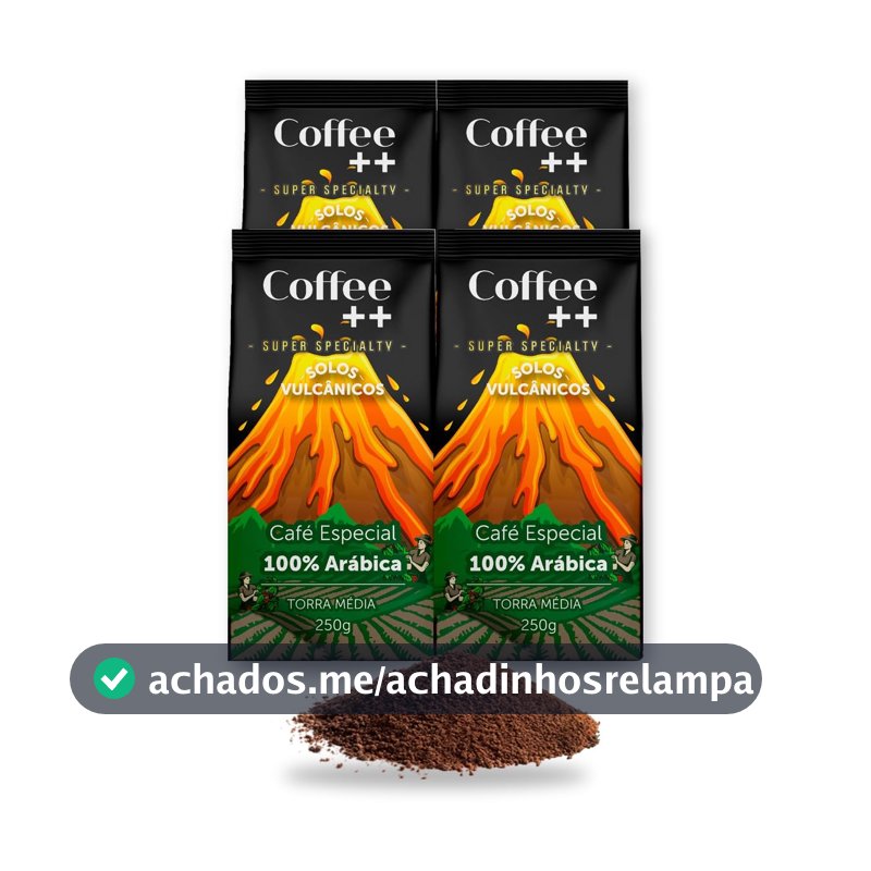 Kit 4 Pacotes Café Especial Torrado e Moído Coffee Mais Variedades: Solos Vulcânicos - 100% Arábica (4x250g)