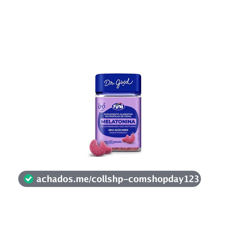 Melatonina Sabor Morango 60 Gomas Mastigável Fini Dr Good