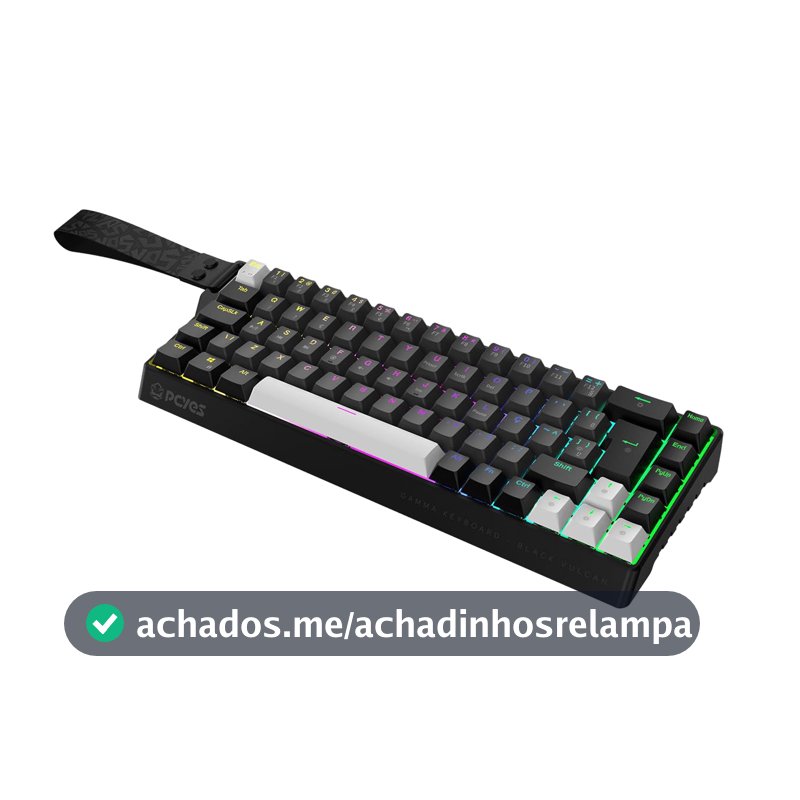 PCYES Teclado Magnético Gamma Black Vulcan 8000Hz USB Rapid Trigger 0,01mm - LED RGB - Pmgmbv