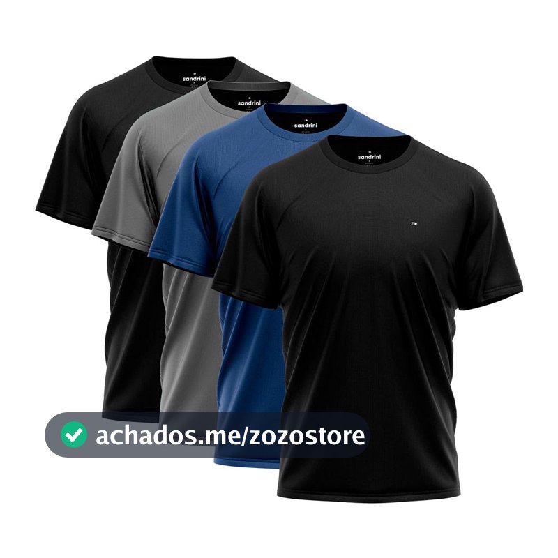 Kit 4 Camisas Dry-fit Sandrini Masculina Academia Treino Uv