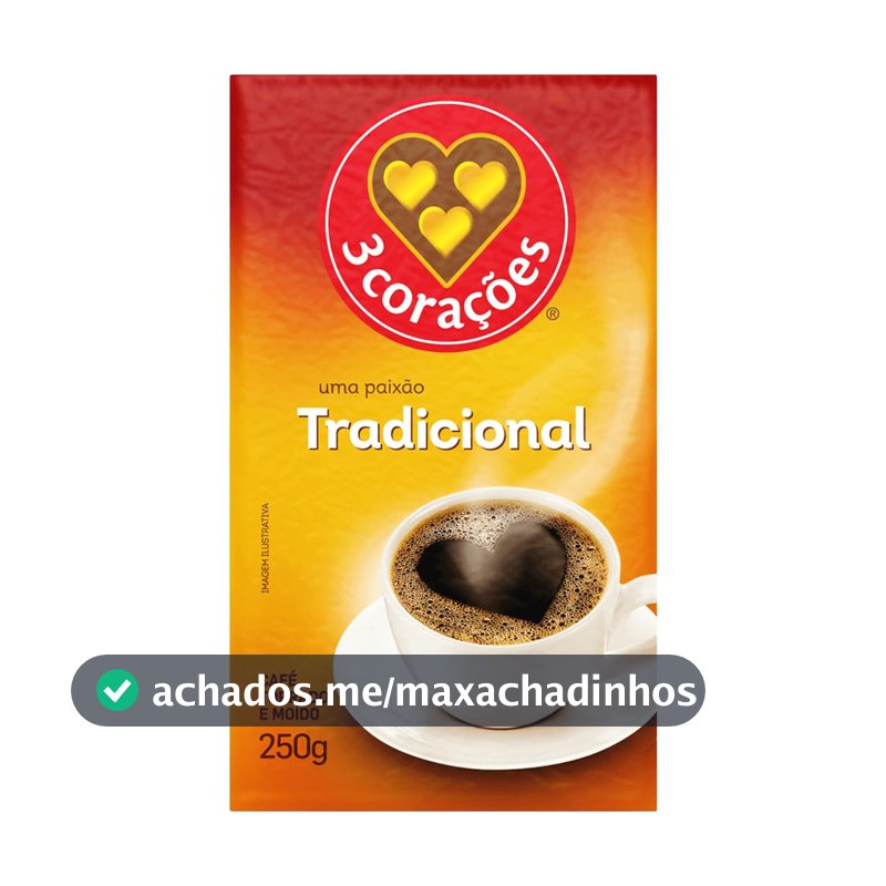 3 Corações Café Torrado E Moído Tradicional À Vácuo 250G